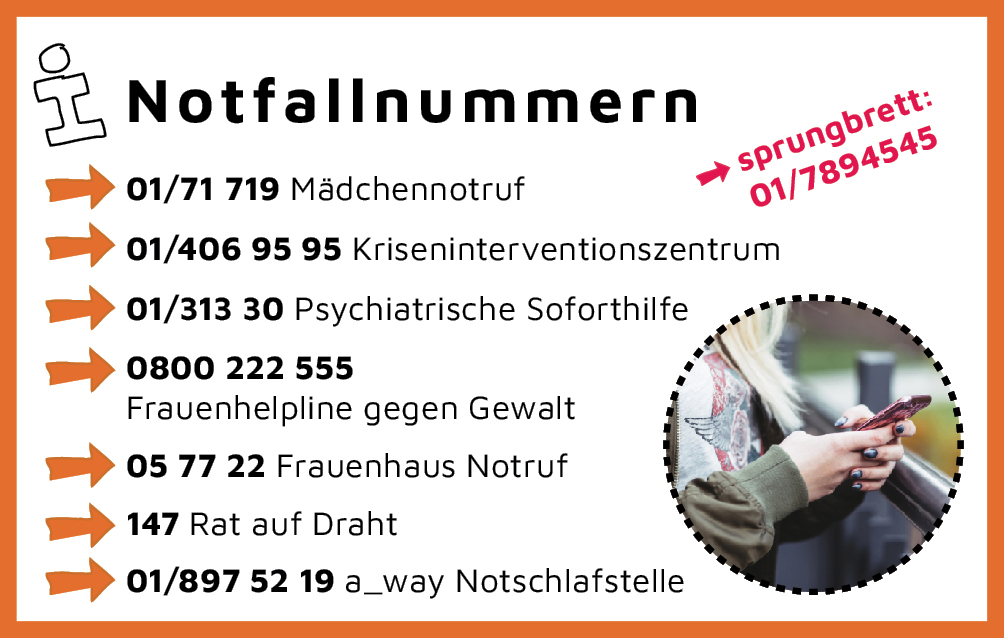 Notfallnummern-Visitenkärtchen